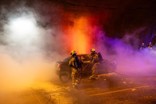 Slökkviæfing í Hvalfjarðargöngum 15. maí 2024.