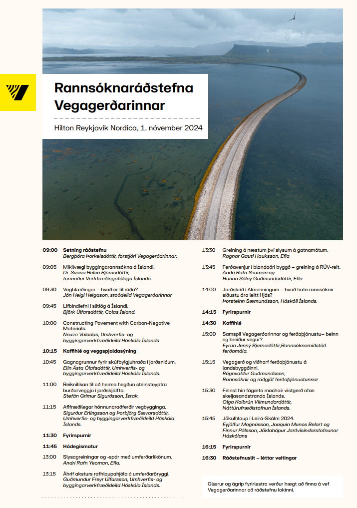 Rannsóknaráðstefna Vegagerðarinnar 1. nóvember 2024.