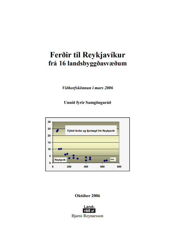 Ferðir til Reykjavíkur frá 16 landsbyggðasvæðum