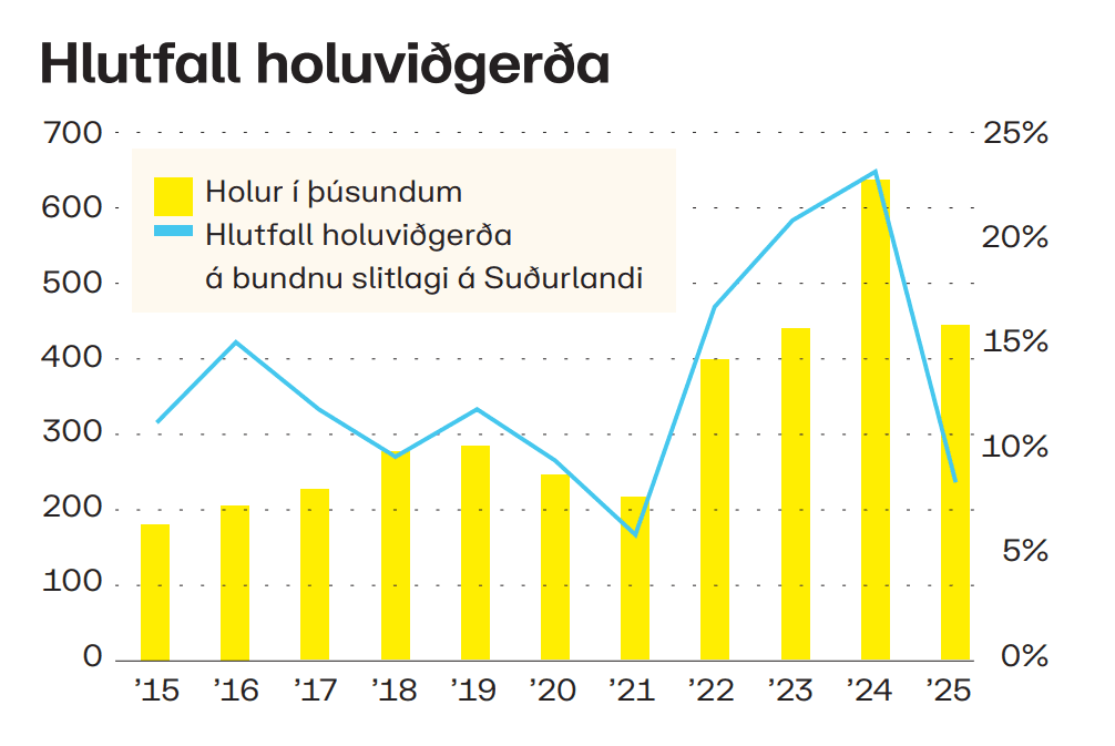Hlutfall holuviðgerða.