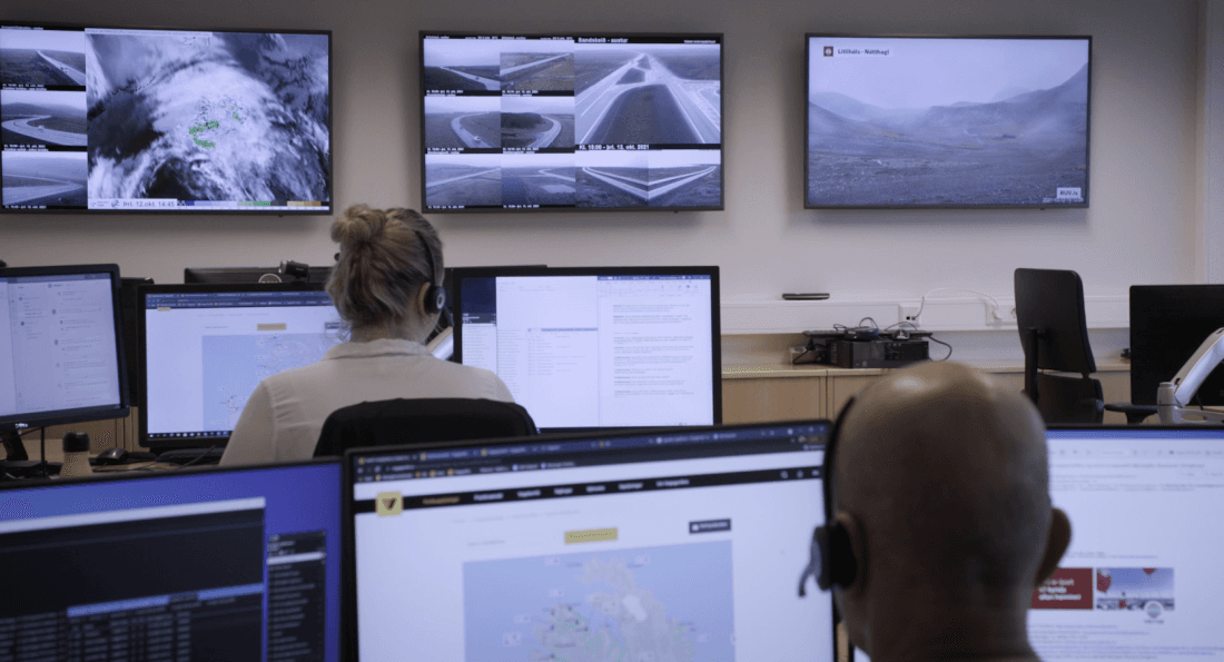 Offices of the 1777 Traffic service in Ísafjörður.